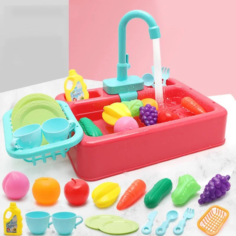 Kids’ Pretend Play Kitchen Sink – Role Play Dishwashing Set for Early Learning