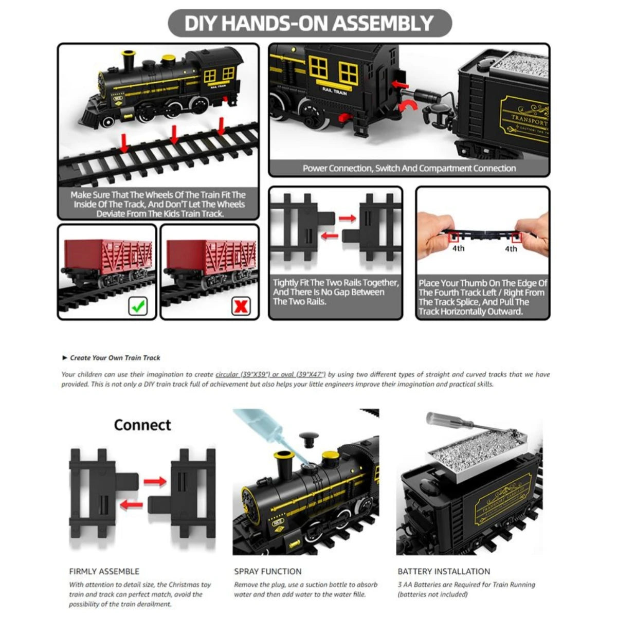 Kids Electric Steam Train Toy – High-Speed Rail Set with Parking Lot for Family Fun!