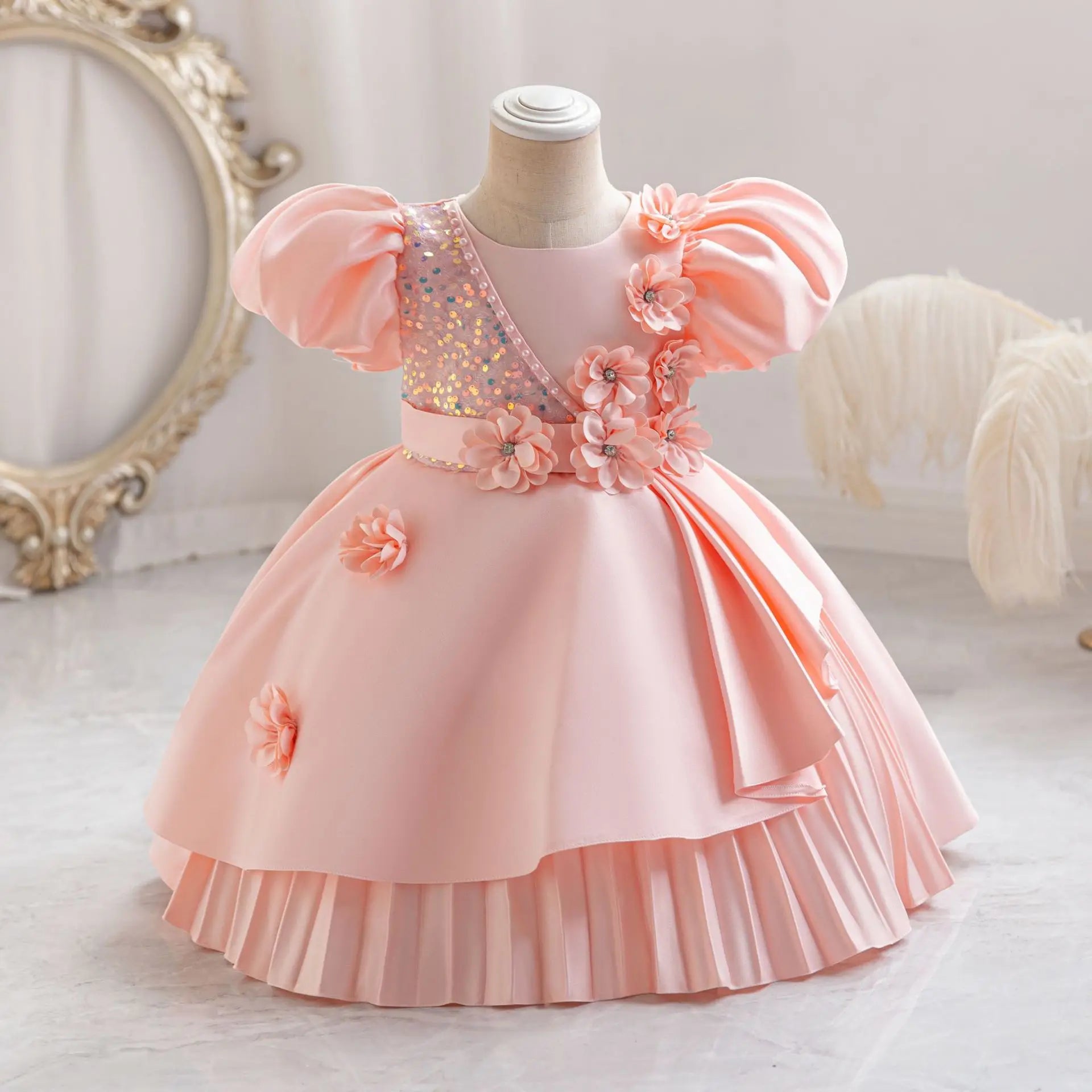 Cute Kids Formal Red Dress – Birthday & Events