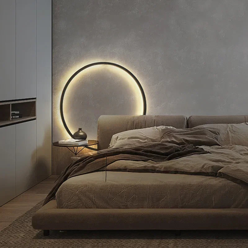 Modern LED Wall Lamp: Nordic Round Ring USB Sconce for Bedroom & Living Room