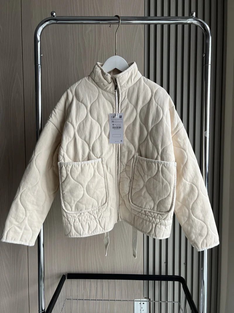 High Collar Quilted Coat – Retro Meets Modern