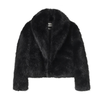 Shawl Collar Faux Fur Jacket – Bold Winter Look