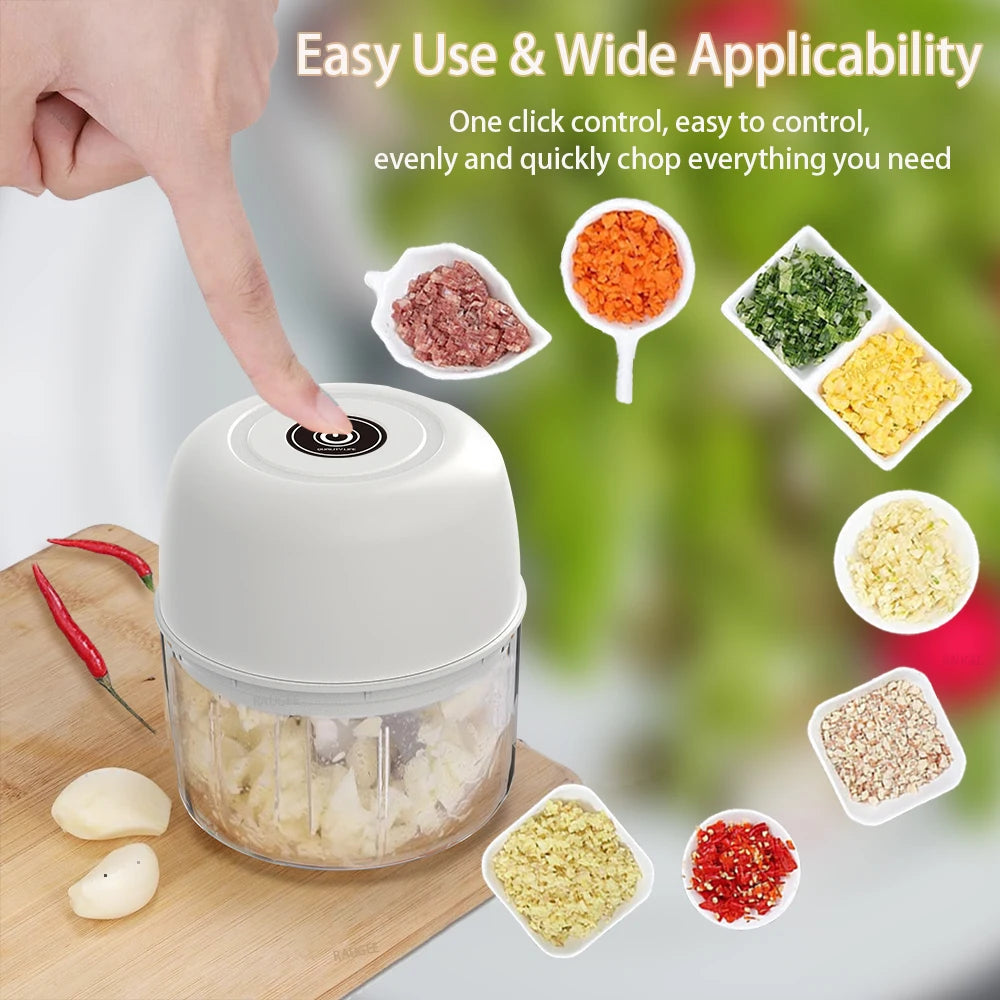 Mini Wireless Electric Food Chopper: Fast, Portable, Multifunctional