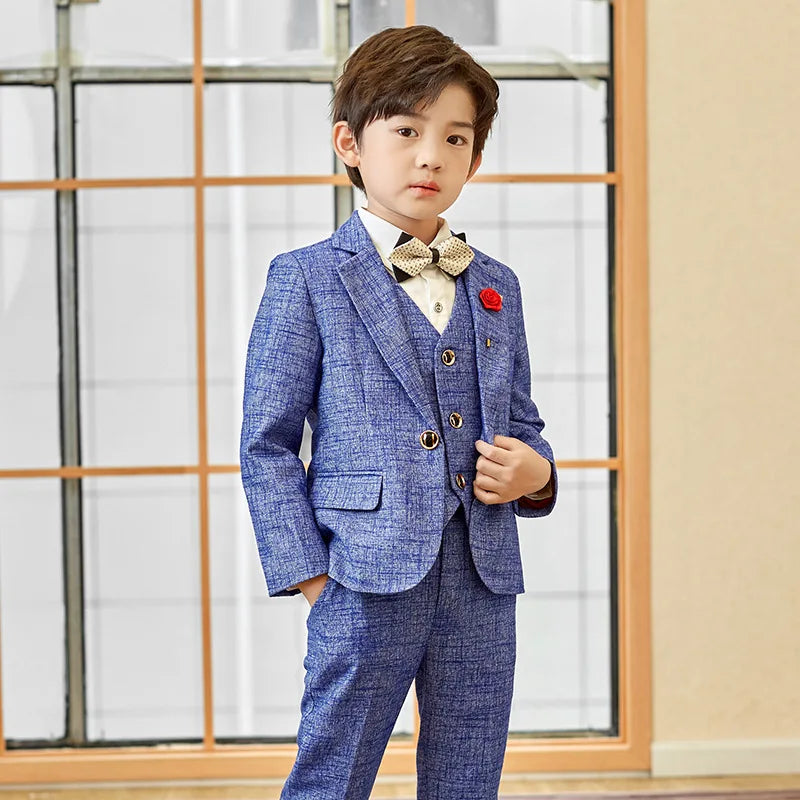 Teen Boys’ Formal Plaid Suit – Multi-Piece Elegant Outfit