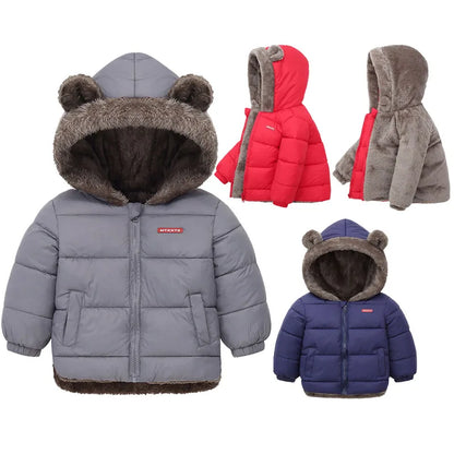 Warm Baby Coat – Padded Cotton Jacket with Hood (Unisex)