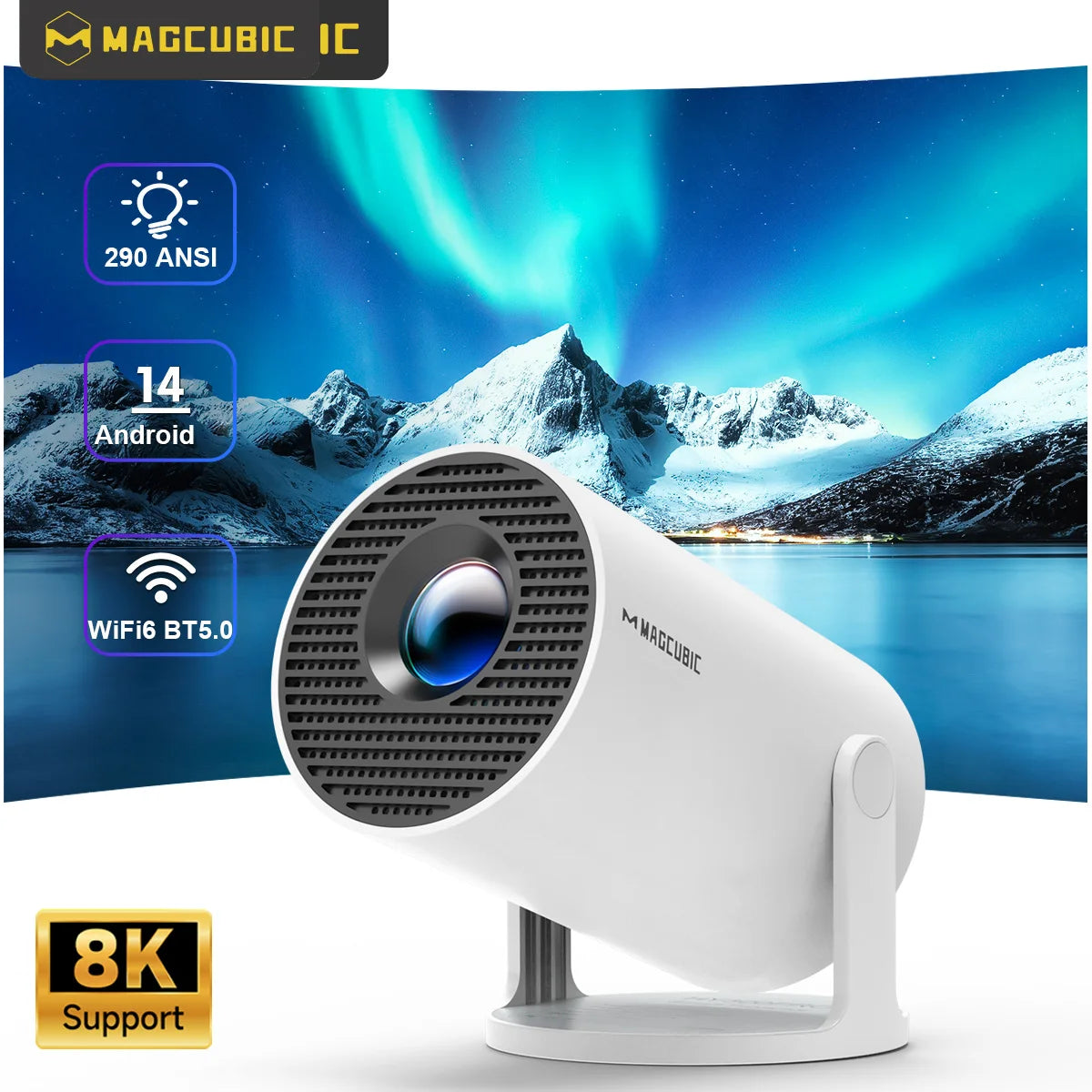 Magcubic HY300 Pro: 8K Smart Android 14 Projector with 180° Rotation - Ultra Shoppings