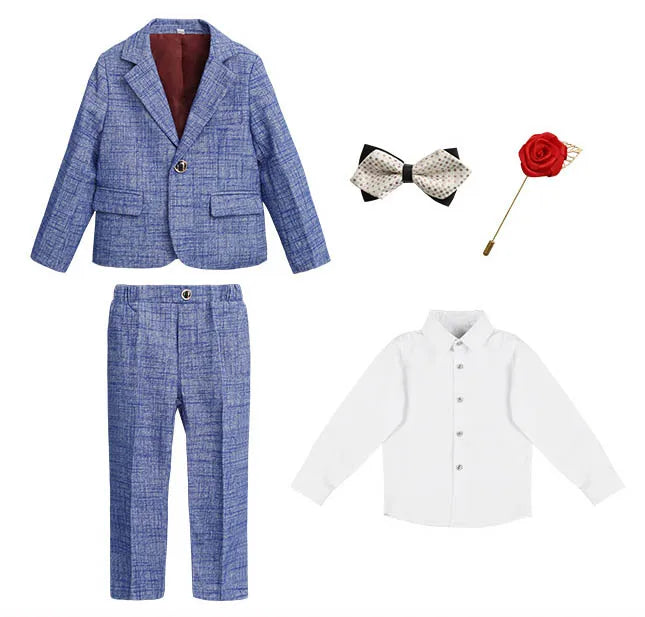 Teen Boys’ Formal Plaid Suit – Multi-Piece Elegant Outfit