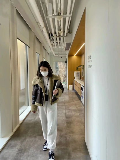 Warm & Chic: Women’s Thickened Brown Winter Jacket