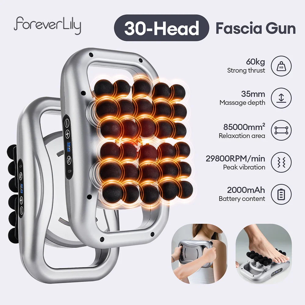 30-Level Pro Massage Gun: High-Frequency Full Body Fascia Tool - Ultra Shoppings