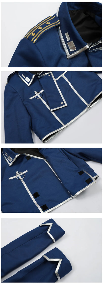 Roy Mustang Anime Cosplay – Blue Uniform Full Set for Party & Role Play