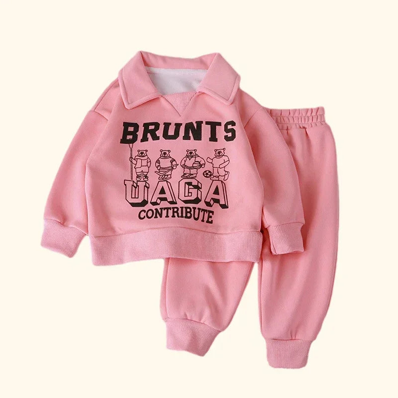 Kids' Warm Polo Tracksuit: Cozy & Stylish for Autumn and Winter