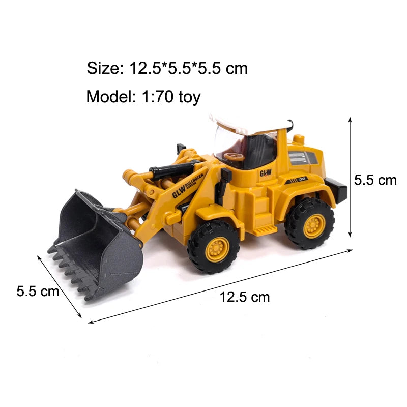 Engineering Diecast Vehicle Set – Tower Crane, Forklift, Bulldozer & Excavator for Boys!