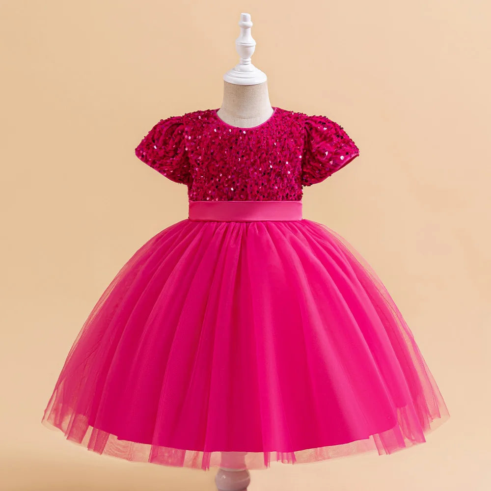 Princess Girls’ Sequined Bow Dress – Birthday