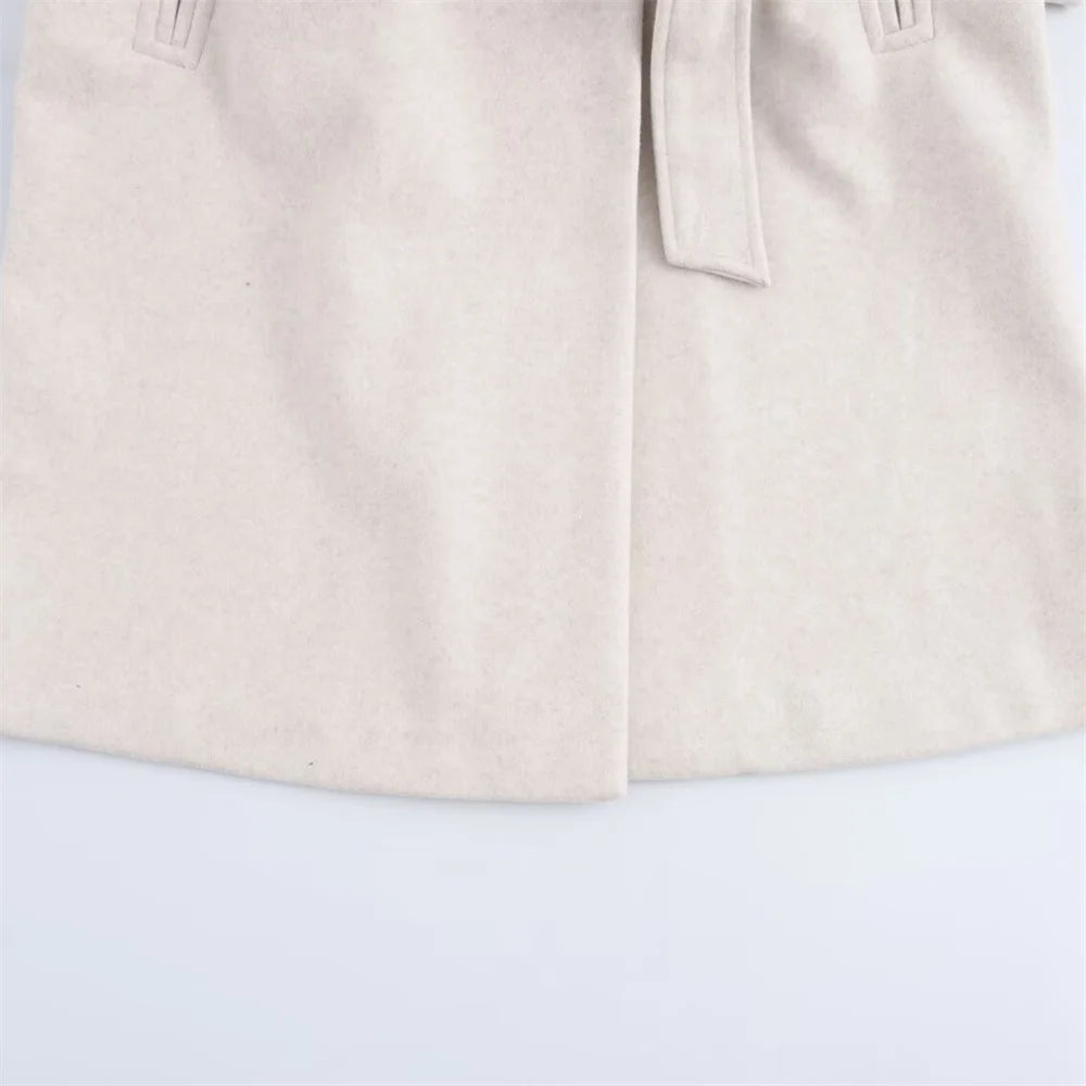 Chic Autumn Windcoat with Bow Belt & Pockets