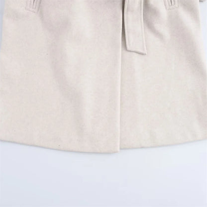 Chic Autumn Windcoat with Bow Belt & Pockets