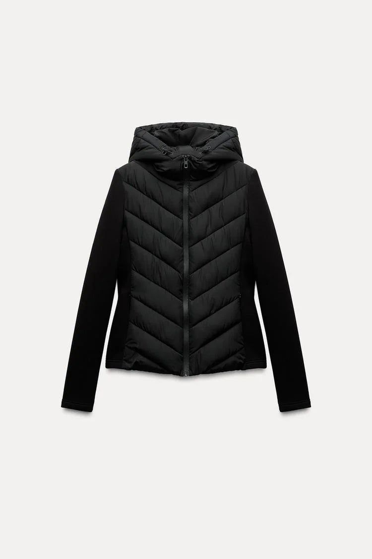 Stylish Warmth: Hooded Patchwork Cotton Jacket