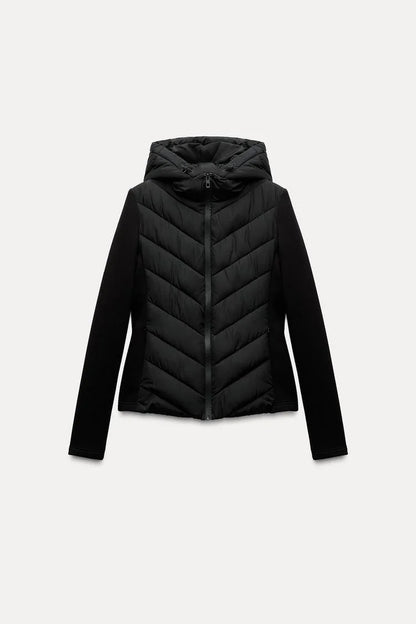 Stylish Warmth: Hooded Patchwork Cotton Jacket