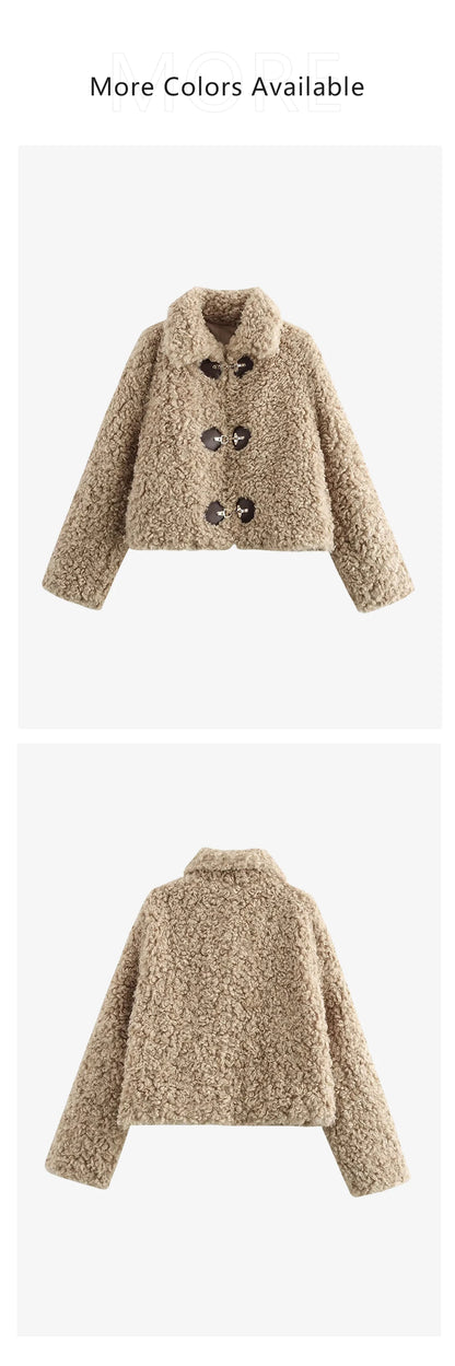 Chic Flip Collar Winter Jacket for Women