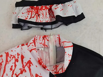 Horror Clown Costume – Terrifier 3 Bloody Jumpsuit for Halloween