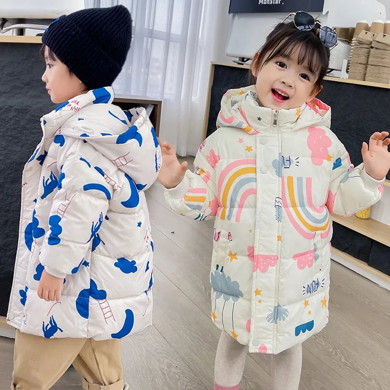 Kids’ Hooded Down Jacket – Warm & Windproof