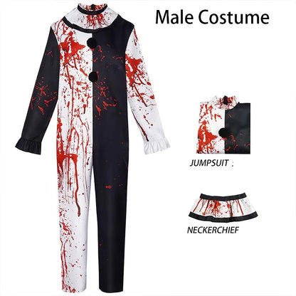 Horror Clown Costume – Terrifier 3 Bloody Jumpsuit for Halloween