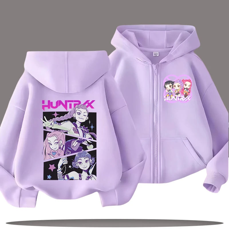 Kpop Demon Hunters Cartoon Jacket – Stylish Hoodie for Children