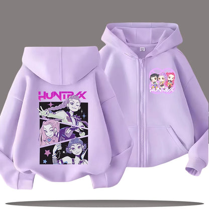 Kpop Demon Hunters Cartoon Jacket – Stylish Hoodie for Children