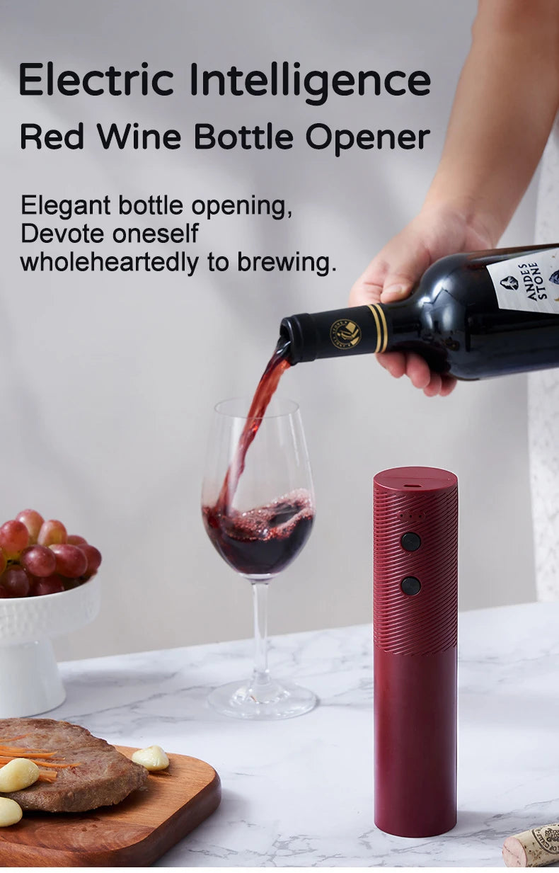 Electric Wine Bottle Opener Automatic Red Wine Corkscrew Rechargeable Wine Opener One-click Button Wine Tools Kitchen Products