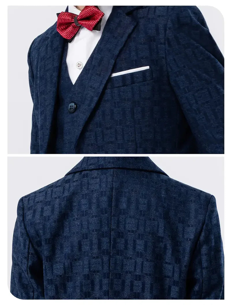 Boys’ Multi-Occasion Suit – Jacket, Vest, Pants & Accessories Set