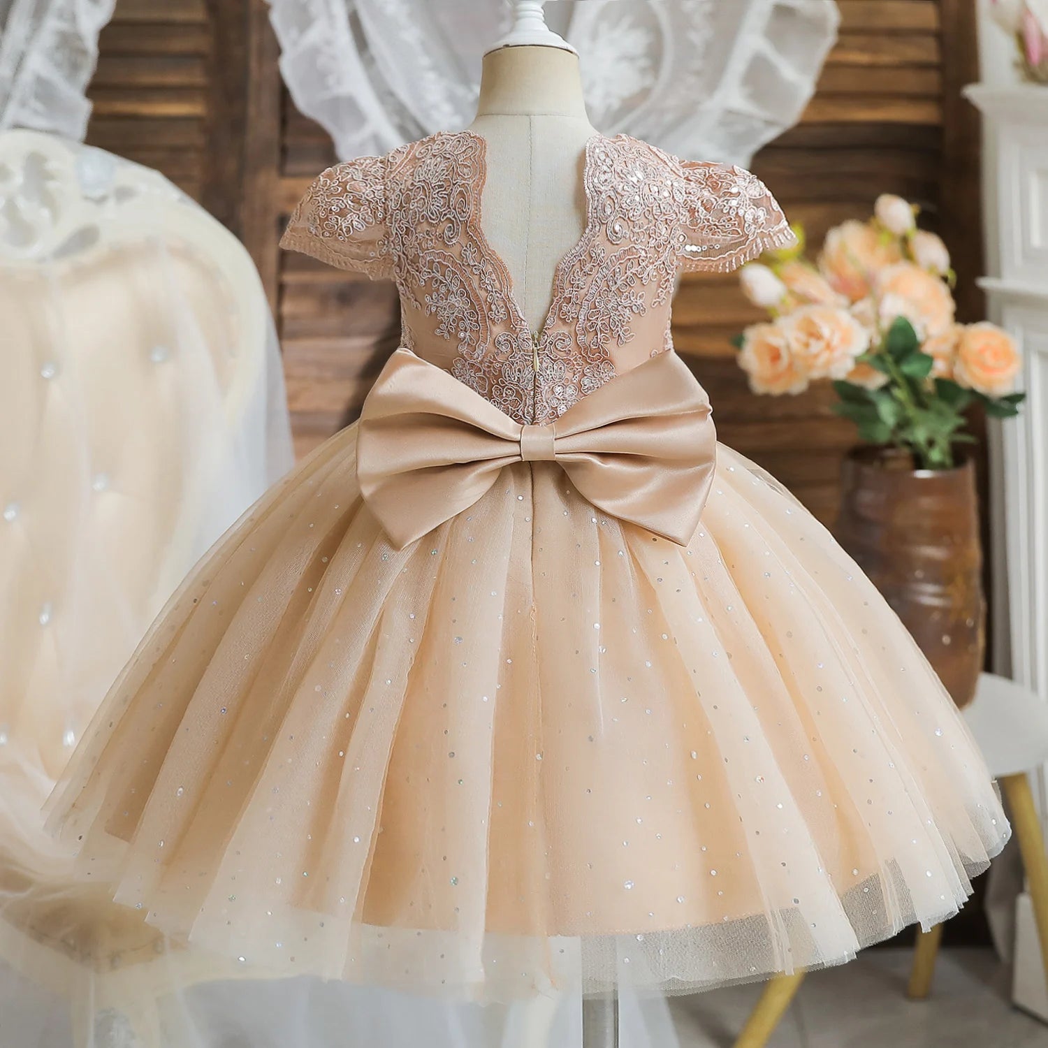 Kids’ Formal Embroidered Dress – Vintage Style Birthday