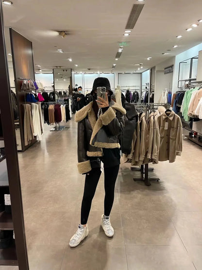 Warm & Chic: Women’s Thickened Brown Winter Jacket