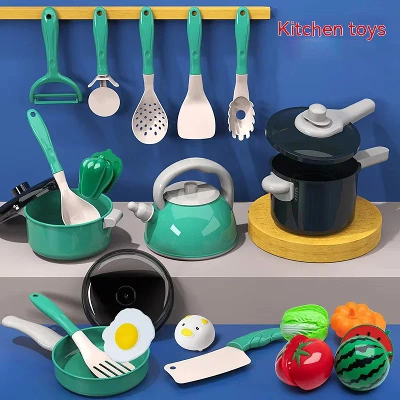 28-Piece Kids Kitchen Play Set – Pretend Cooking & Food Accessories