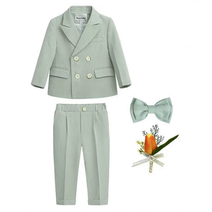 Boys’ Wedding Tuxedo Set – Formal Blazer, Pants & Bowtie Outfit