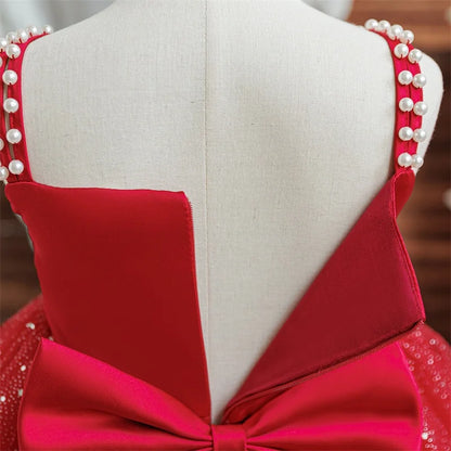 Girls Party Dress – Elegant Blue Sequin Gown