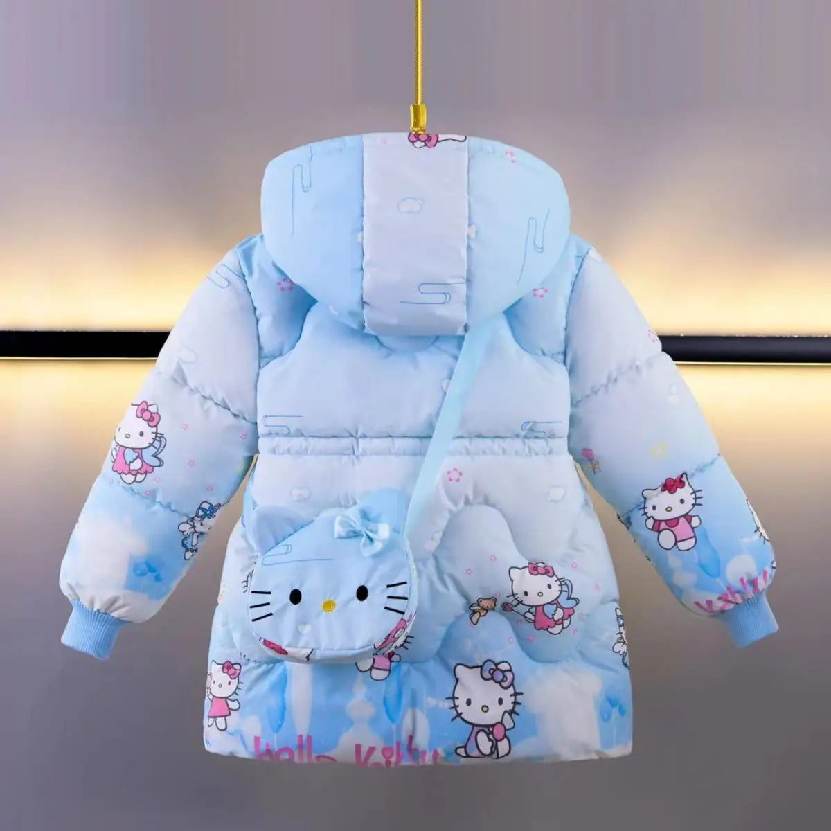 Baby Girl Coat – Plush Hooded Parka + Bag