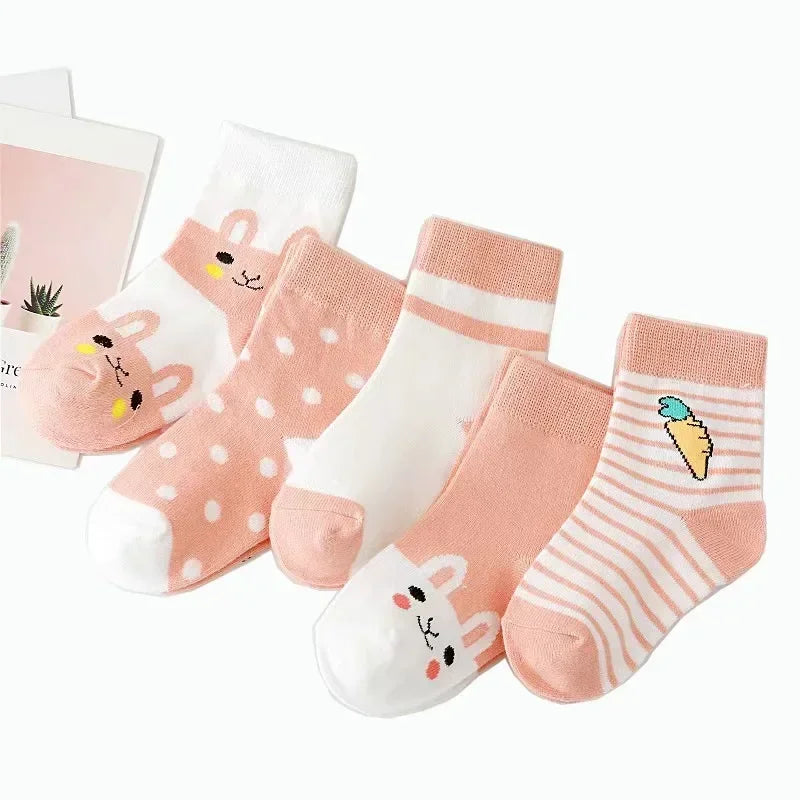 Soft Cotton Socks for Boys & Girls – 5 Pairs