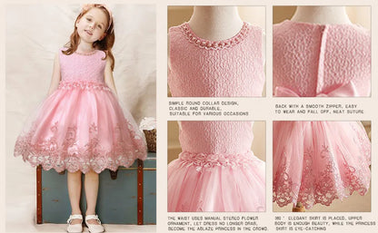 Pearl-Embellished Baby Dress – Formal Pageant Gown
