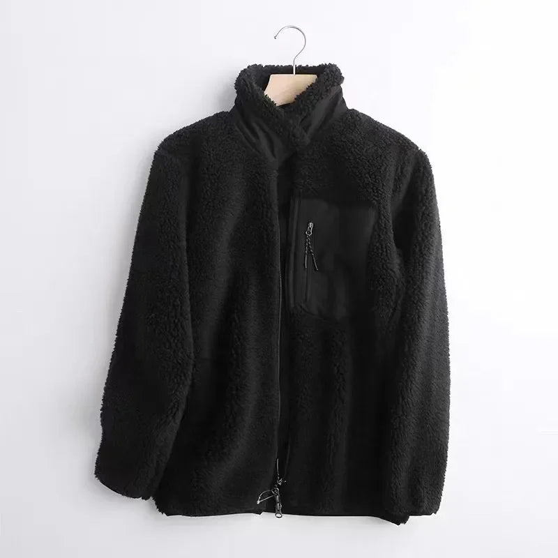 Unisex Fleece Jacket – Warm Windproof Autumn/Winter Coat
