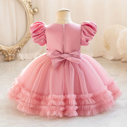Girl Party Dress – Lace Bow Wedding Gown