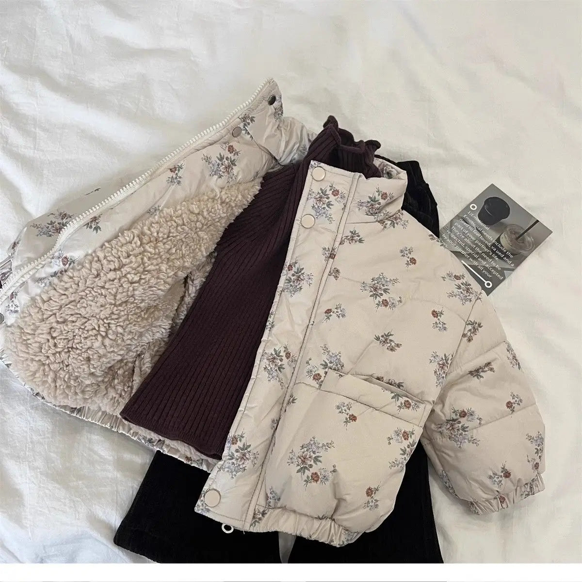 Winter Coat for Baby Girls – Thicken Floral Parka