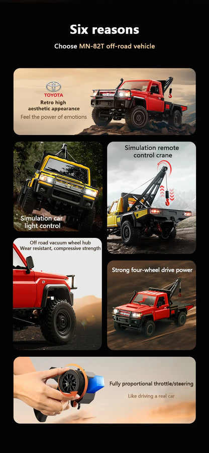 MN82T RC Truck – 1:12 Scale Off-Road Climbing Car for Christmas Gift