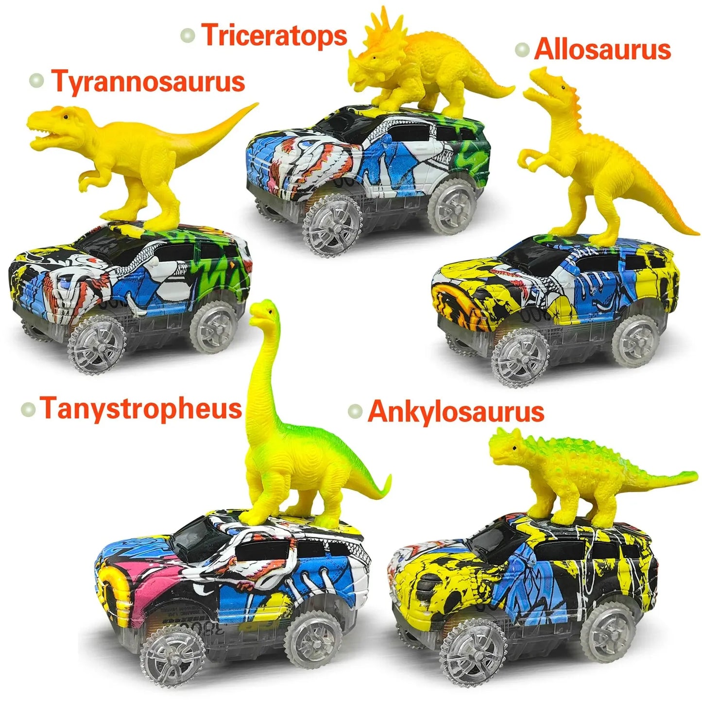 Magic Climbing Dinosaur Car Track Set – Flexible Race Track with Flashing Light Car!