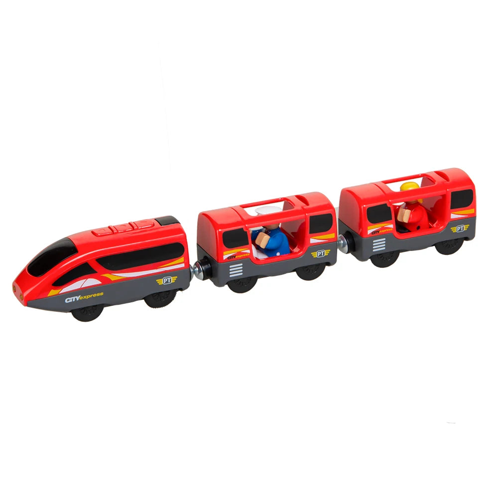 Electric Train Toy Set - Fits Standard Wooden Tracks & Railway Systems