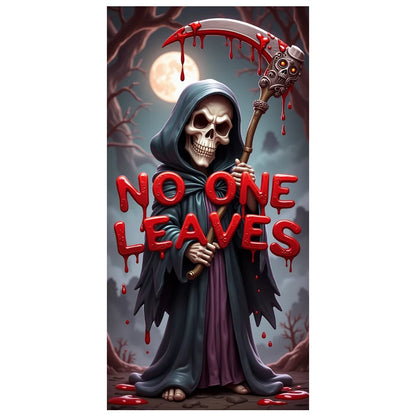 Halloween Door Banner – Scary Moon Night & Cemetery Scene