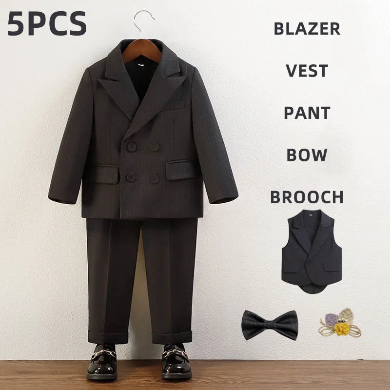 Children’s Striped Suit Set – Wedding & Piano Performance Outfit