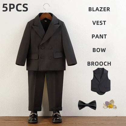 Children’s Striped Suit Set – Wedding & Piano Performance Outfit