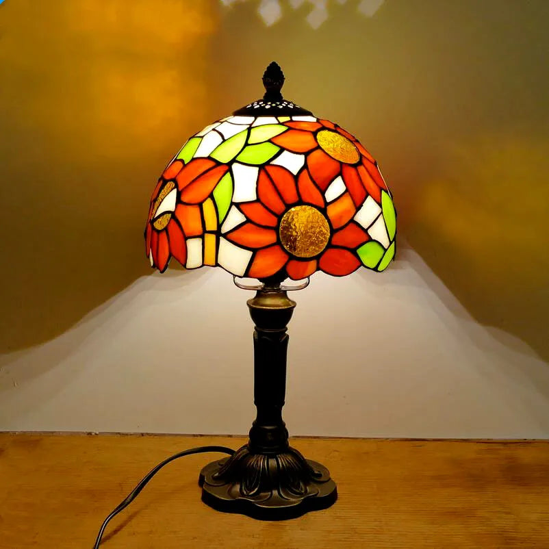 Table Lamp: E27 Stained Glass, Baroque Mediterranean Style for Bedroom & Nightstand