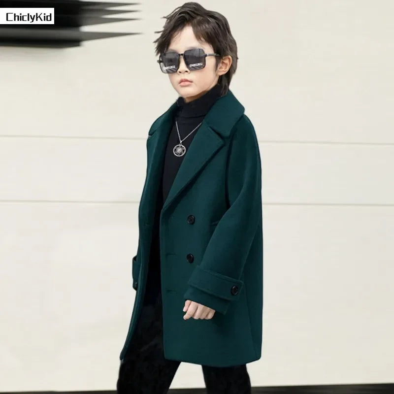 Fall & Winter Boys Jacket – Velvet Wool Outerwear