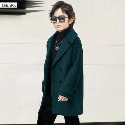 Fall & Winter Boys Jacket – Velvet Wool Outerwear