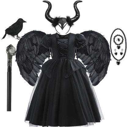 Girls Black Witch Halloween Costume – Luxury Dress